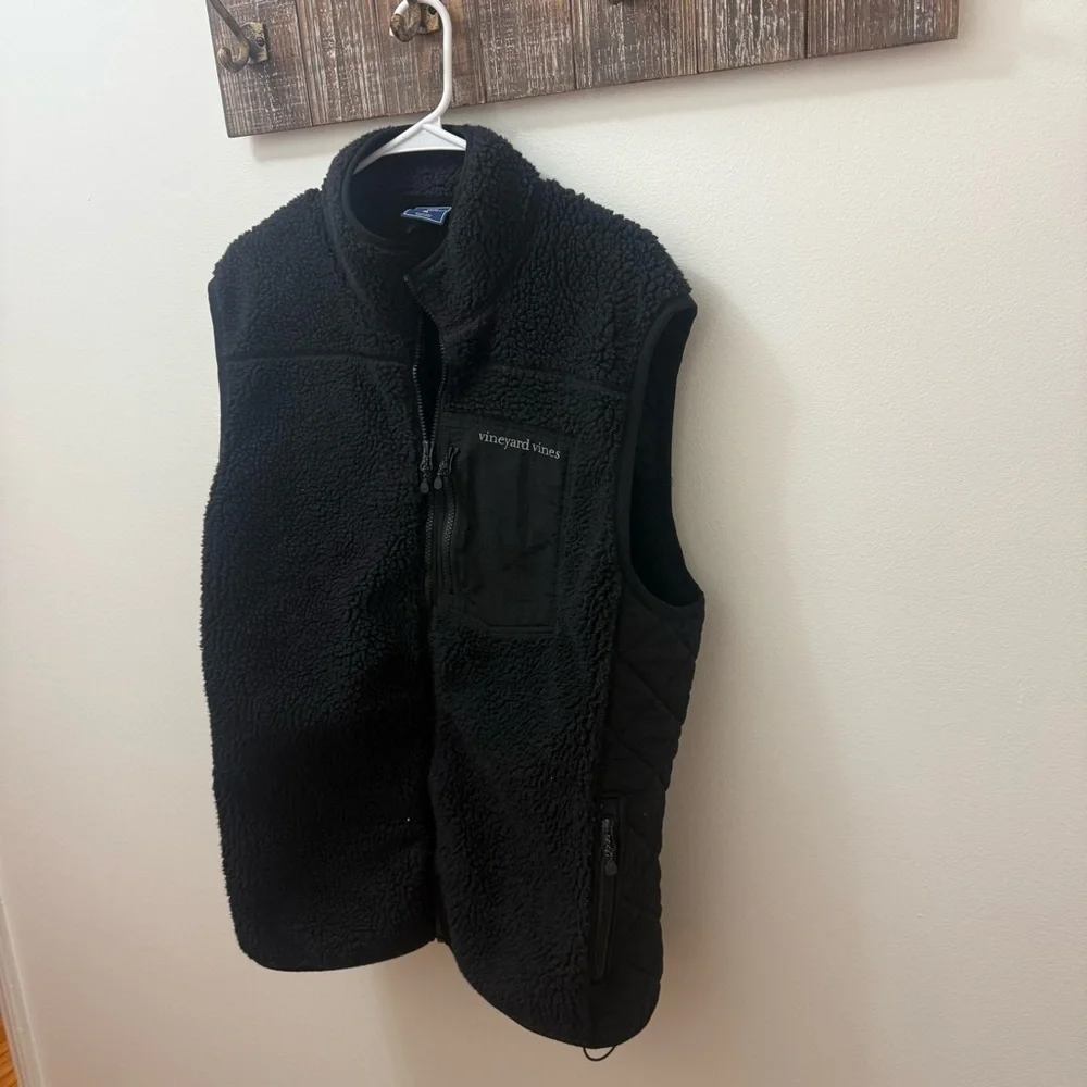Vineyard Vines Sherpa SuperShep Vest Black Mens Xl